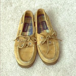 Sperry top slider size 7.5 brown leather